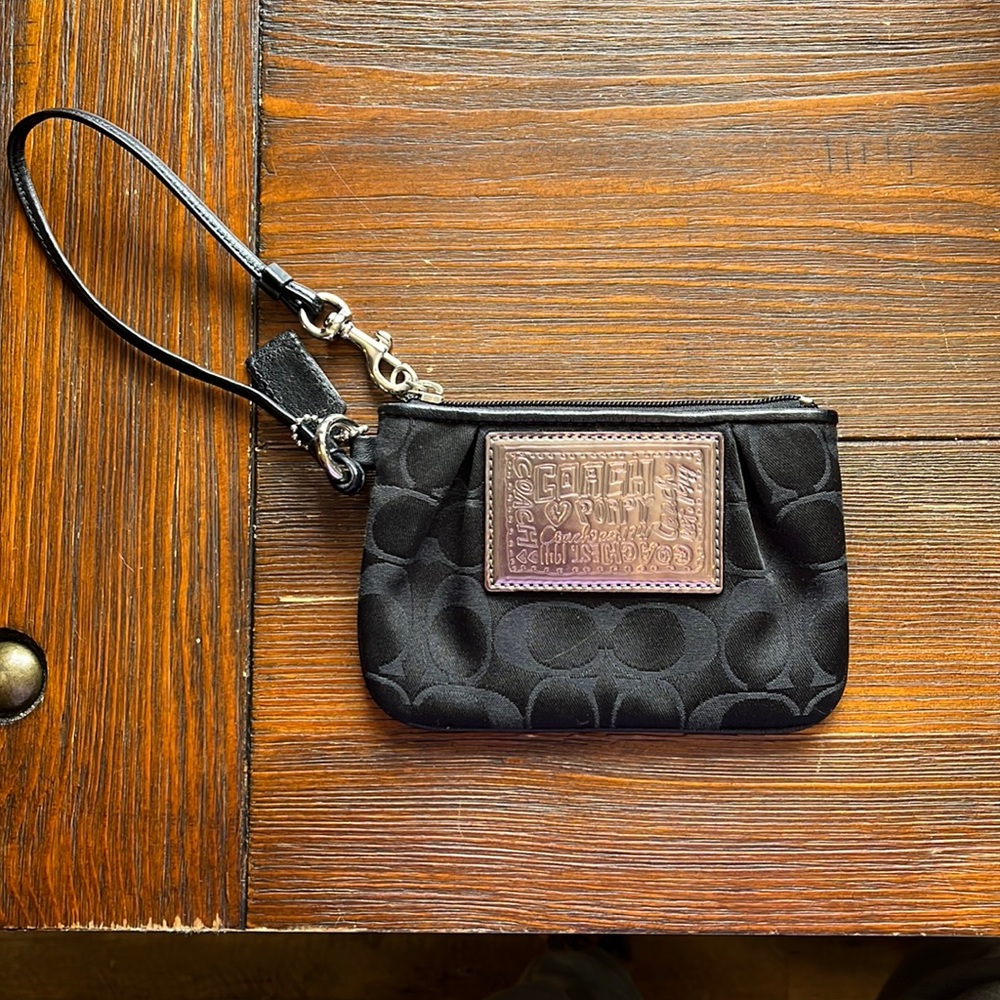 Coach black wristlet